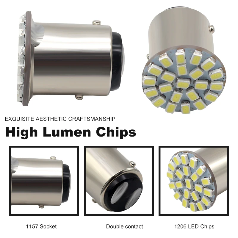 10 шт. 1156 BA15S P21W 22Led 3014 Автомобильные светодиодные указатели поворота парковки