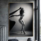 Современная Обнаженная женщина Черно-белая сексуальная девушка вино масло на холсте живопись плакаты и принты настенное искусство картины для гостиной