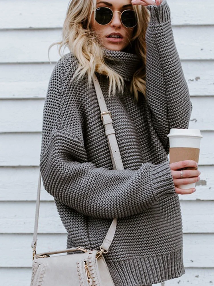 

Women Sweatshirt Long-sleeved Ladies Pullover Top Casual Sweater High-neck Female Winter Gift Fashion Keep Warm Clothes Oversize