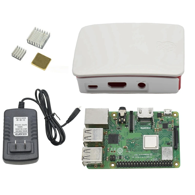 4 в 1 для Raspberry Pi 3 Модель B +(Plus) плата + корпус Abs адаптер питания 5 В 3A комплект