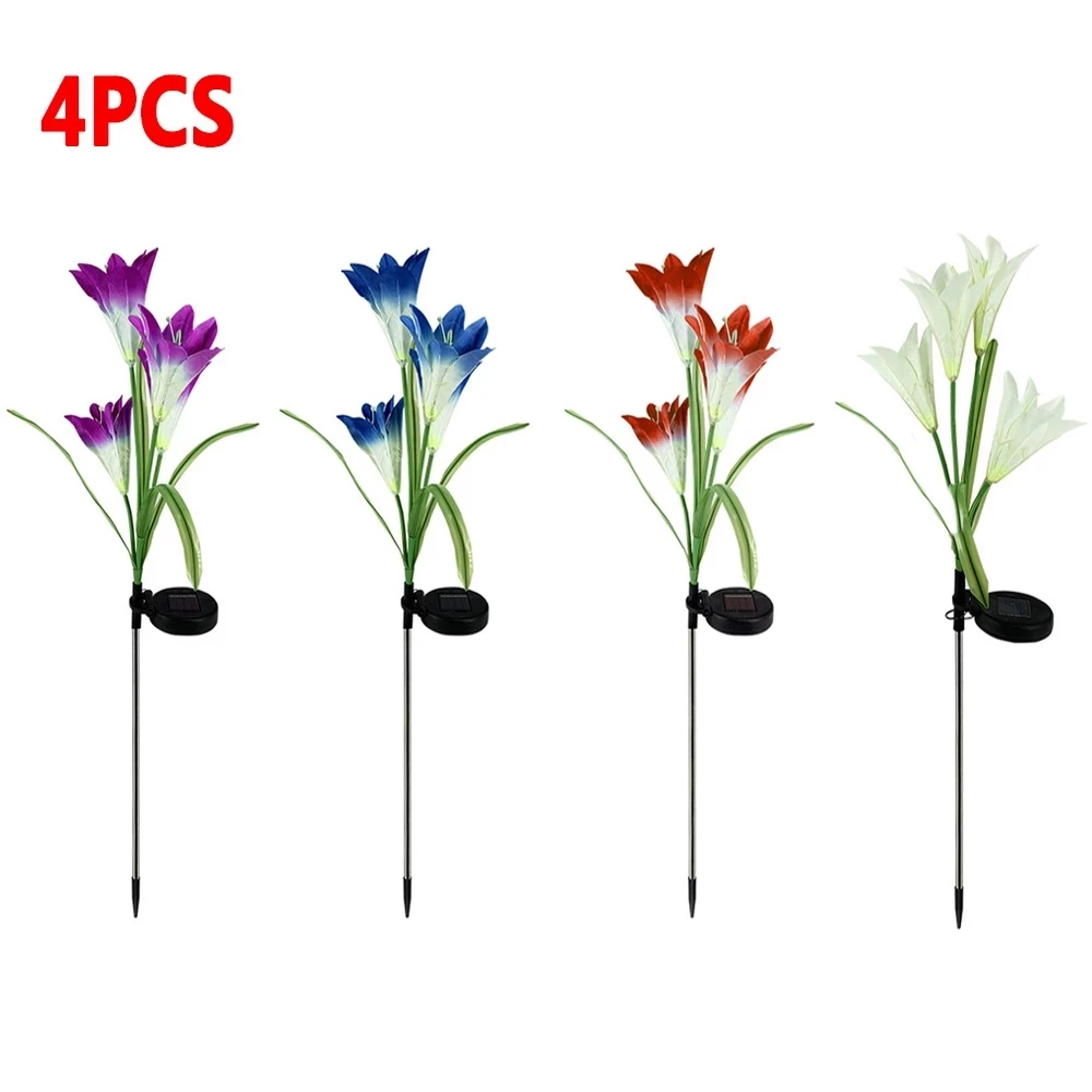 

Outdoor Waterproof LED Solar Light Color Lily Flower/Rape Blossom Garden Stake Light Lawn Pathway Wedding Decorative Flower Lamp