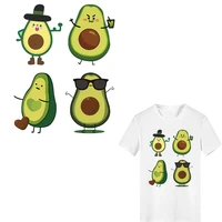 cartoon avocado patch iron on transfer stripes on clothes applique heat transfer vinyl stickers for clothing thermal press diy