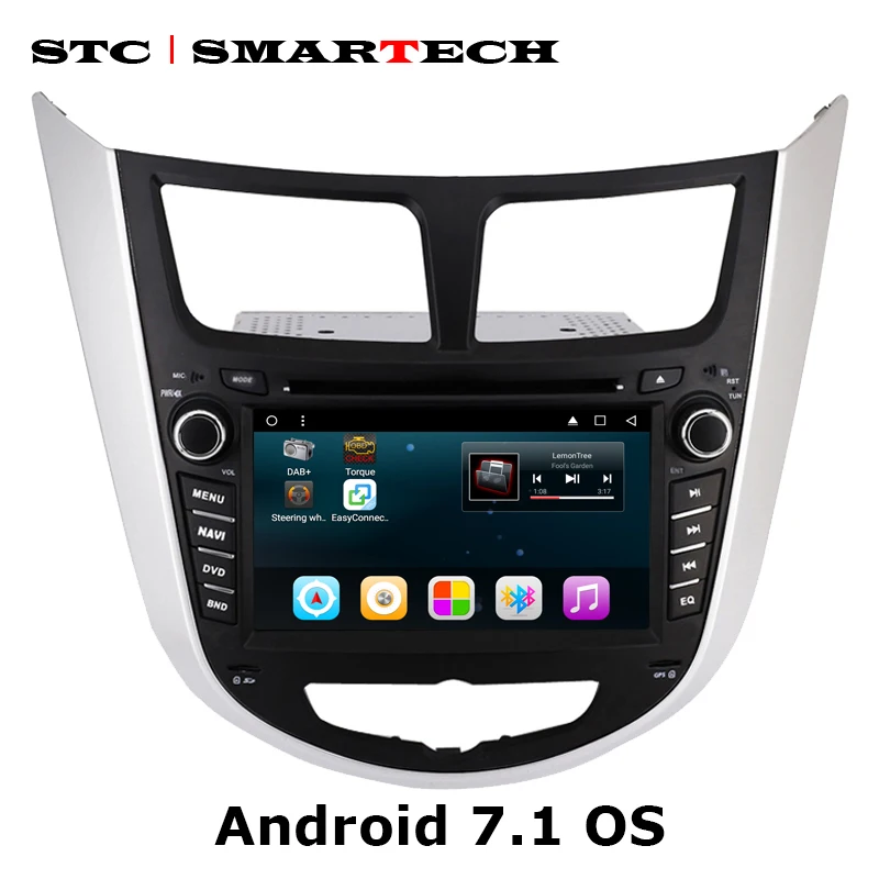 Автомобильный dvd плеер SMARTECH 2 Din Android 7 1 gps навигация Автомагнитола для Hyundai Solaris accent