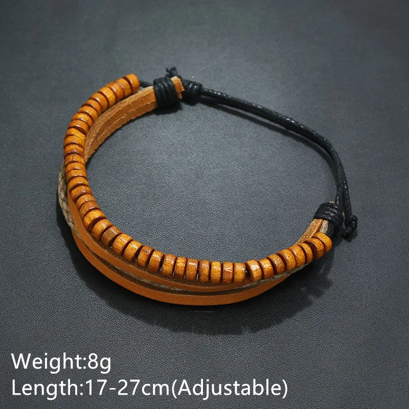 Браслеты из натуральной кожи в стиле панк мужские и женские браслеты с подвеской