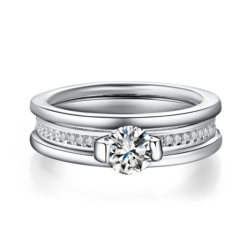 TENGTENGFIT 18K Платиновое Покрытие Круглый Кубический цирконий подвижные кольца для