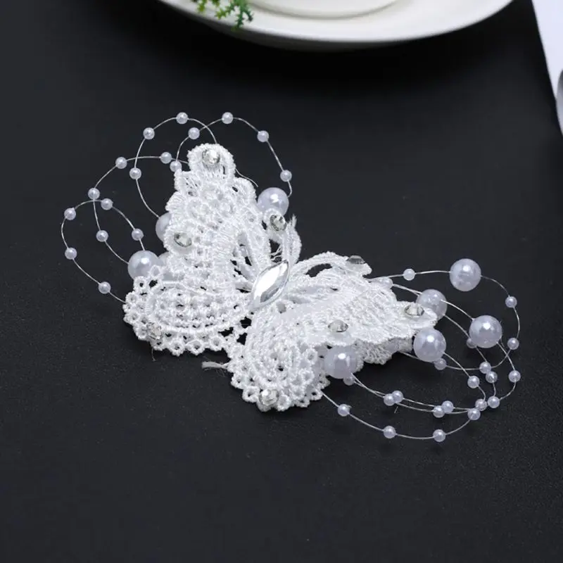 Женская кружевная заколка для волос свадебный головной убор с искусственным