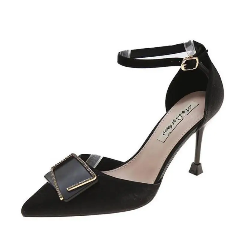 

Sandal For Women 2021 Summer New Fashion Sandals Ladies Pointed Toe Leather Thin Heeled Women's Pumps Shoes Sandalias Mujer