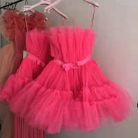bm pretty short prom dresses 2021 plus size tulle off the shoulder robe de cocktail mini homecoming party gown bm662