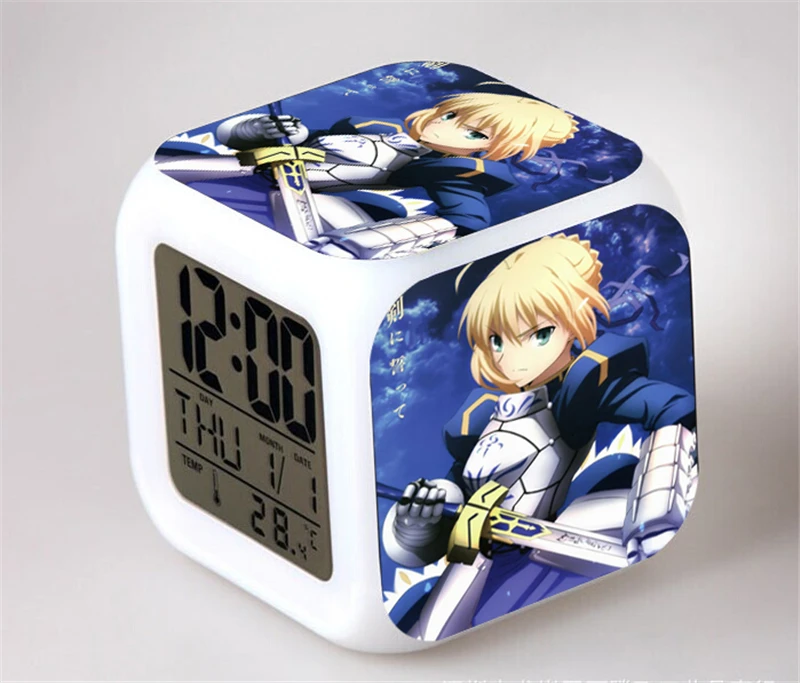 Аниме Fate Grand Order Jeanne d'Arc часы Fate/Stay Night Saber Alter цифровой будильник фигурка игрушки