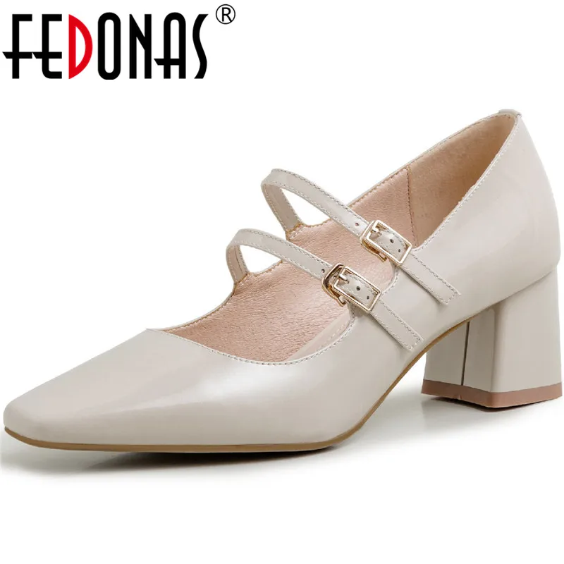 FEDONAS/женские туфли лодочки с квадратным носком Туфли на высоком каблуке без