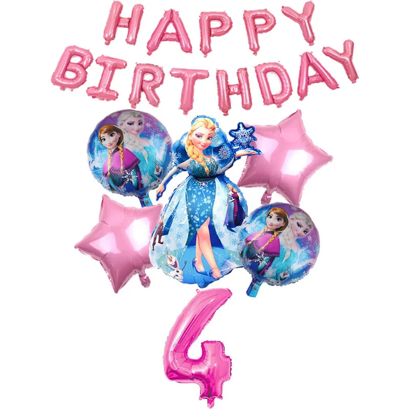 27 шт/лот с днем рождения Эльза Анна прайс алюминиевые воздушные шары из фольги в