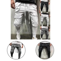 simple training trousers deep crotch all match mid waist men sports pants cargo pants camping pants