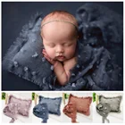 2 шт.компл. реквизит для фотосъемки новорожденных новые наборы для фотосъемки новорожденных подушка из хлопка и льна + обертки + шляпа аксессуары для шляпы