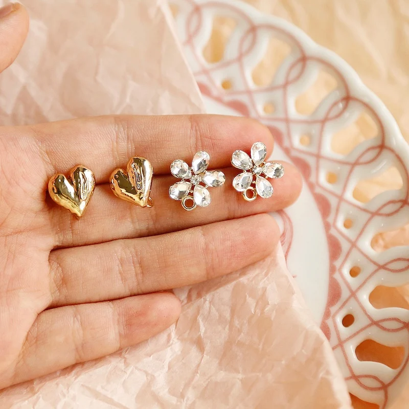 

Полные любовные и сверкающие серьги в виде цветов, ретро милые серьги, DIY ювелирные изделия, аксессуары