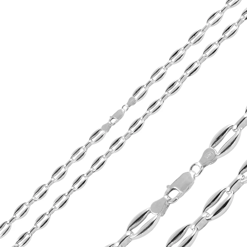 

Silverlina Silver 8mm Oval Hollow Sailor Chain Necklace