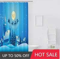 santa snowflake christmas gifts customization household merchandise bathroom products shower curtains waterproof moisture proof