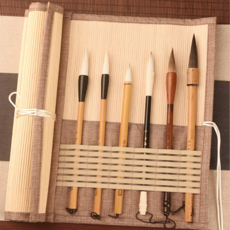 Китайская каллиграфия кисть прокатка занавеска Карандаш сумка держатель