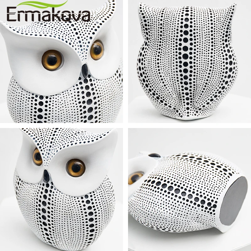 ERMAKOVA – Statue de hibou en résine, Sculpture animale, Style nordique minimaliste, artisanat, décoration pour la maison et le bureau, cadeau