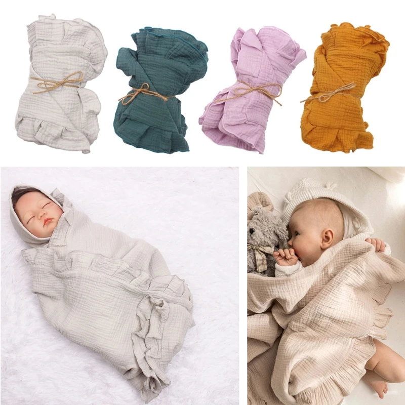 

Baby Receiving Blanket Newborns Cotton Swaddle Wrap Bath Towel Infants Bedding