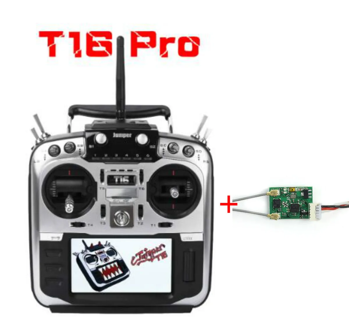 Mode2 with R1 D16 RX Jumper T16 pro T16 Plus Hall Gimbal с открытым исходным кодом мультипротокол радиопередатчик JP4-in-1 радиочастотный модуль 2,4G 16CH пульт дистанционного управления - Цвет: Mode2 with R1 D16 RX