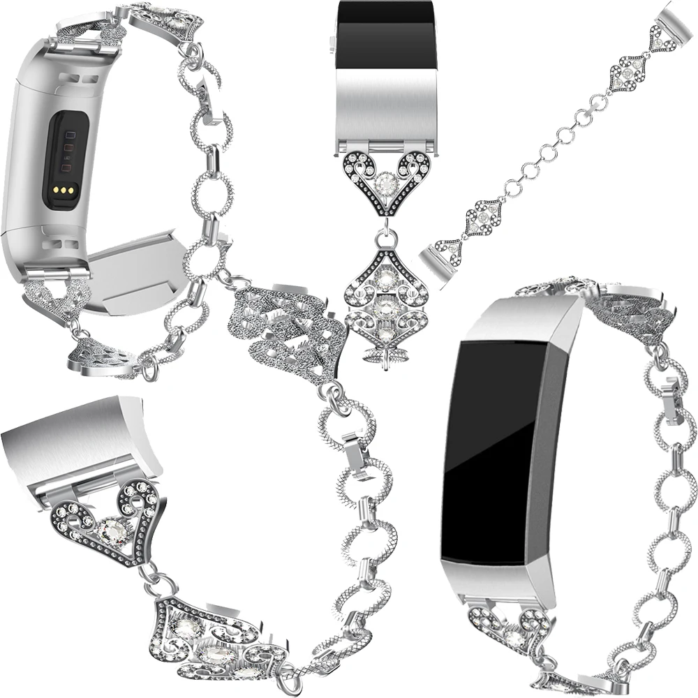 

Металлический ремешок в стиле ретро для Fitbit Charge 3, сменный Браслет, сталь для Fitbit Charge, 4 пояса, умный ремешок для часов, аксессуары
