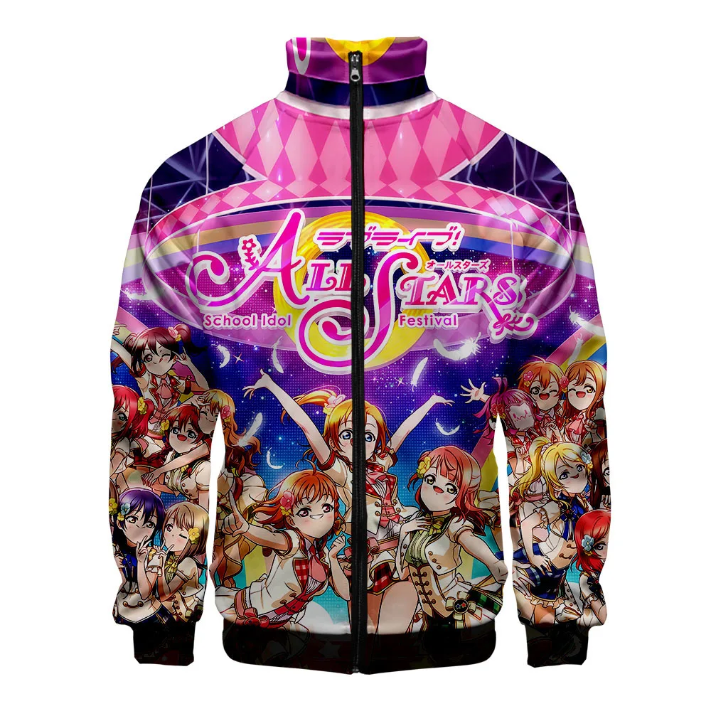 

Anime LoveLive! Love Live 3D Baseball Jacket Women Men Harajuku Hip Hop Hoodie Casual Stand Collar Zipper Sweatshirt Cosplay