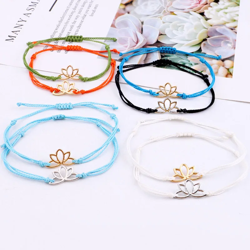 

Summer New Multi Color Waterproof Wax Knitting Bracelet Lady Friendship Bracelet Hawaiian Gesture Wax Island Surfing Jewelry