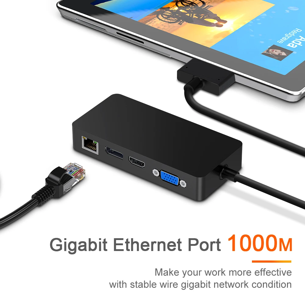 Для micro Foft Surface Pro 4 5 6 HUB RJ45 Gigabit Ethernet USB3.0 usb HDMI VGA DP 3 мм AUX jack USB C конвертер|USB-хабы| |