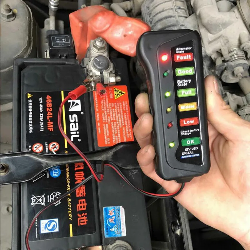Тестер уровня заряда батареи для автомобиля грузовиков светодиодный индикатор