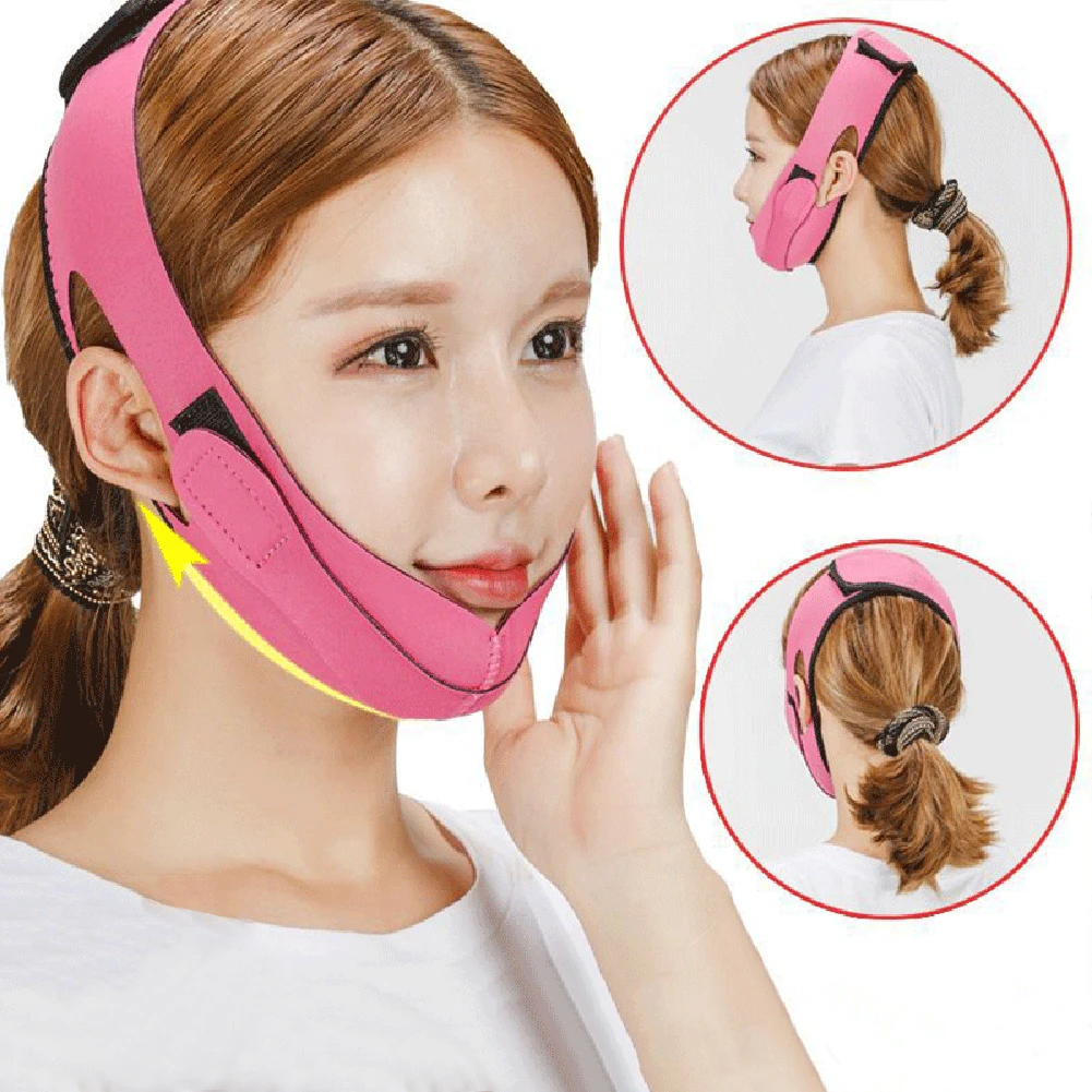 

Elastic Face Slimming Bandage V Line Face Shaper Women Chin Cheek Lift Up Belt Facial Massage Strap Face Skin Care Beauty Tools