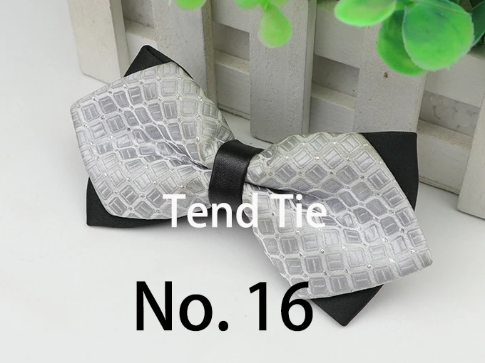 Men Leather Buckle Bowtie Plaid Butterfly Knot Mens Accessories Luxurious Bow Tie Black Cravat Formal Suit Wedding Ceremony Ties