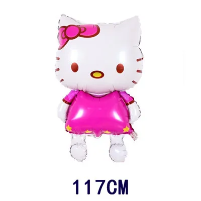 80*48 см/117*68 см Большой размер hello kitty кошка фольгированный шар мультфильм Свадьба День рождения украшение надувной воздушный шар - Цвет: 1PC Size 117CM