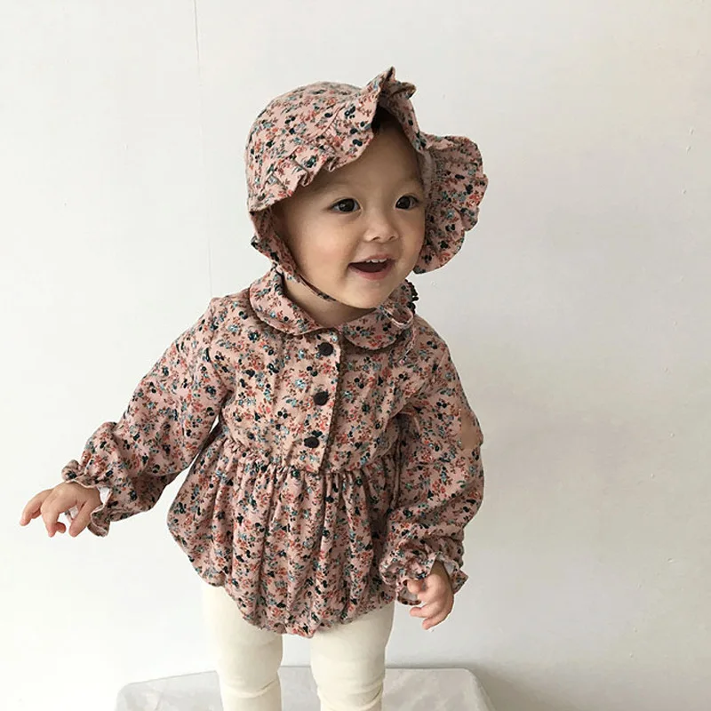 Spring Baby Bodysuits Infant Flower Outwear In Of 2021 Conjoined Pure Cotton Clothes Crawling Girl | Детская одежда и обувь