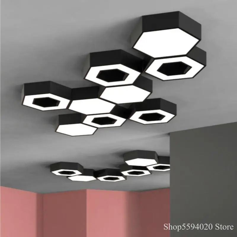 Современные Геометрические светодиодный Потолочные светильники с Сотами для