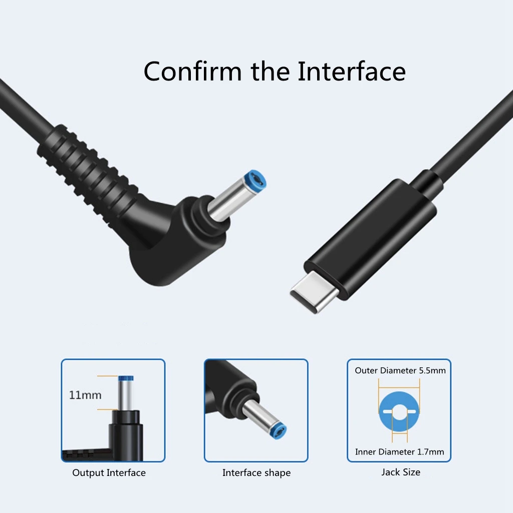 DC 5 5x1 7 мм штекер питания Разъем конвертер кабель 19 в USB Type-C PD зарядный для Acer Aspire