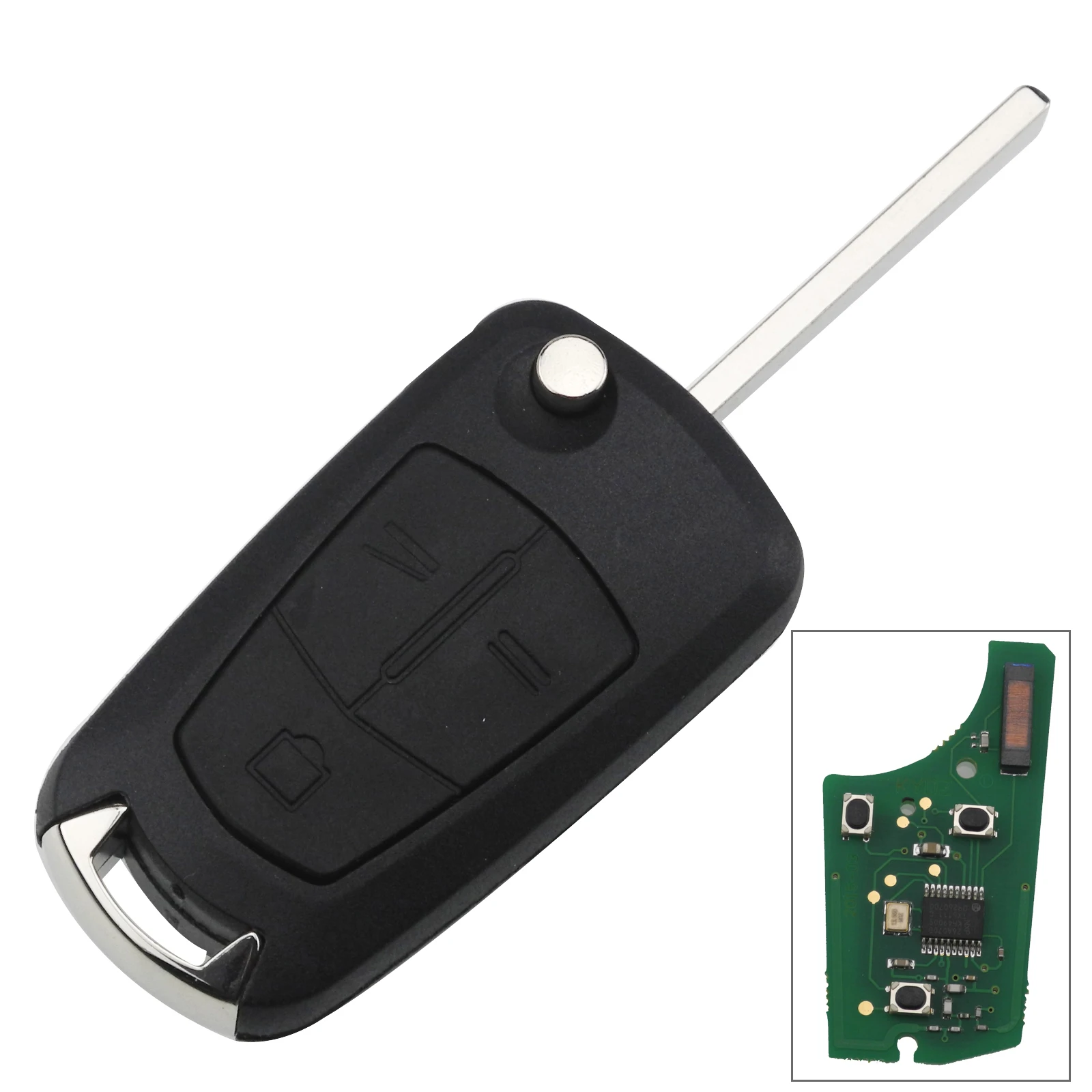 3 Buttons Jingyuqin автомобильный пульт дистанционного управления PCF7941/PCF7946 ключ для Opel/Vauxhall Astra H 2004-2009, Zafira B 2005-2013 PCF7946 для Vectra C 2002-2008 - Количество кнопок: 3 Buttons