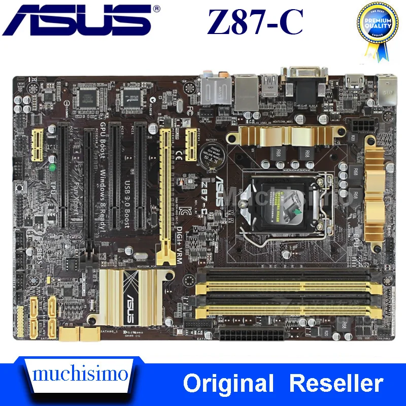 

Б/у Материнская плата Asus Z87-C Intel Z87 LGA1150 DDR3 32 Гб PCI-E 3,0 оригинальная десктопная Материнская плата Asus Z87 DDR3 1150 Z87-C ATX