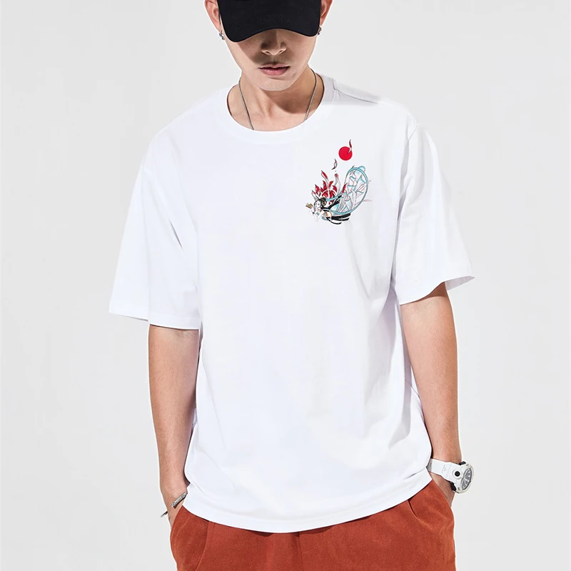 

Summer new men's Chinese style printed short sleeve men's popular logo T-shirt