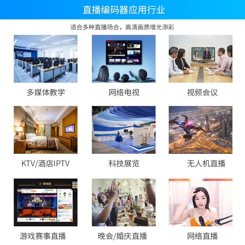 

HD High-definition Video Wireless Live Encoder H265 Live Streaming Pusher/box Device Docking NVR Recorder