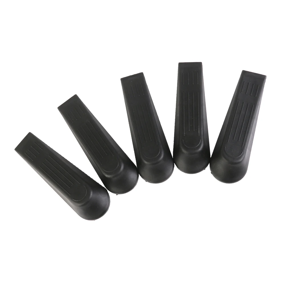 

5pcs Black Plastic Door Window Stops Stoppers Wedges Jam Block Home Office