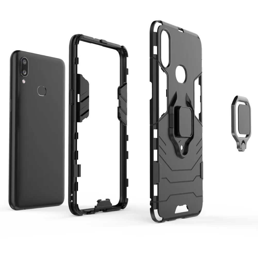 Чехол для samsung Galaxy A10s, противоударный металлический держатель для кольца на палец, гибридный жесткий чехол, ТПУ бампер, СПС Galaxy A 10s A107F