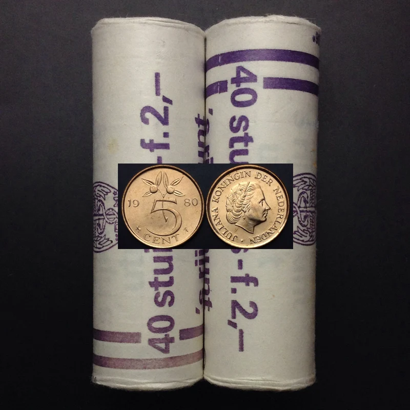 

Нидерланды, 5 баллов, 1980, 100% реальные оригинальные монеты нециркулированные Unc, собирать монеты, 1 шт.