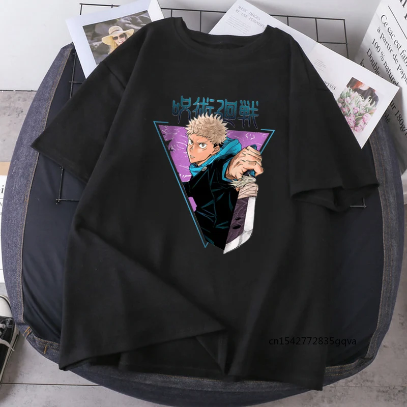 

Streetwear Jujutsu Kaisen T-shirts Women O-Neck Fashion 2021 Tshirts Vintage Hip Hop Cosplay Tops Tees Female