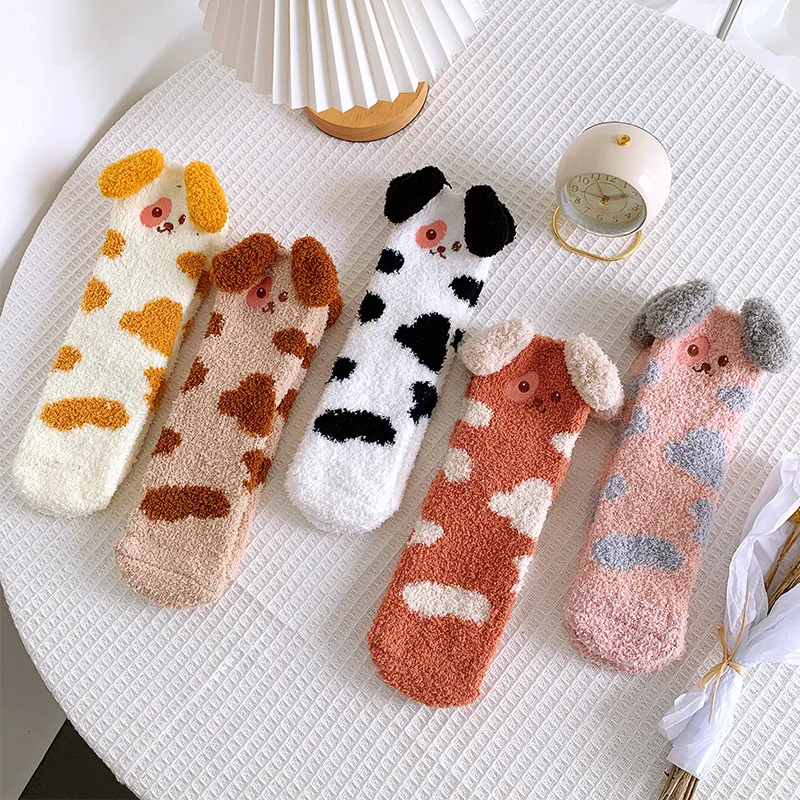 

Носки женские зимние из кораллового флиса, утепленные, в японском стиле