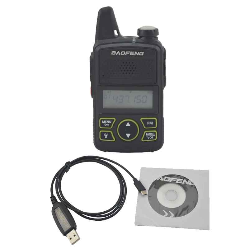 Baofeng bf-t1 UHF рация 400-470 МГц 20CH 1 Вт мини карманное радио baofeng t1 Ham fm-радио с наушником, Кабель для программирования