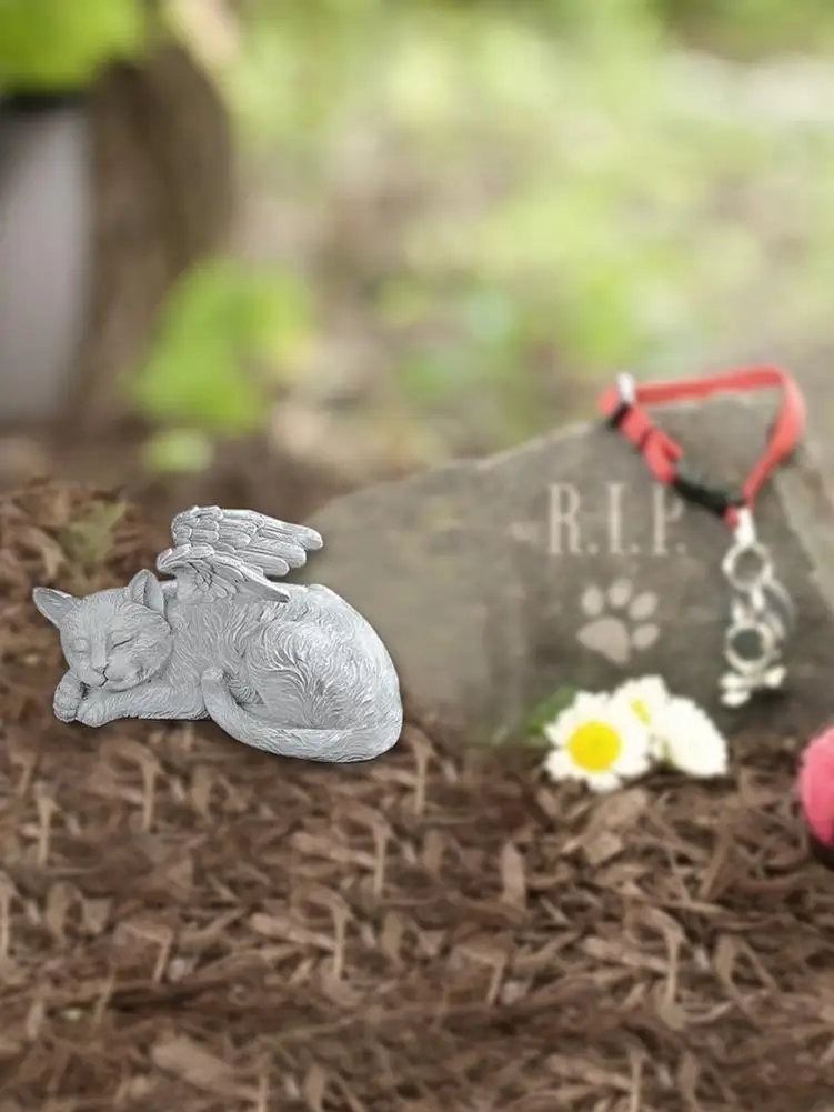 

Dog Cat Angel Pet Memorial Grave Marker Statue To Commemorate The Lost Pets For Garden Tombstones Lawn Decoration