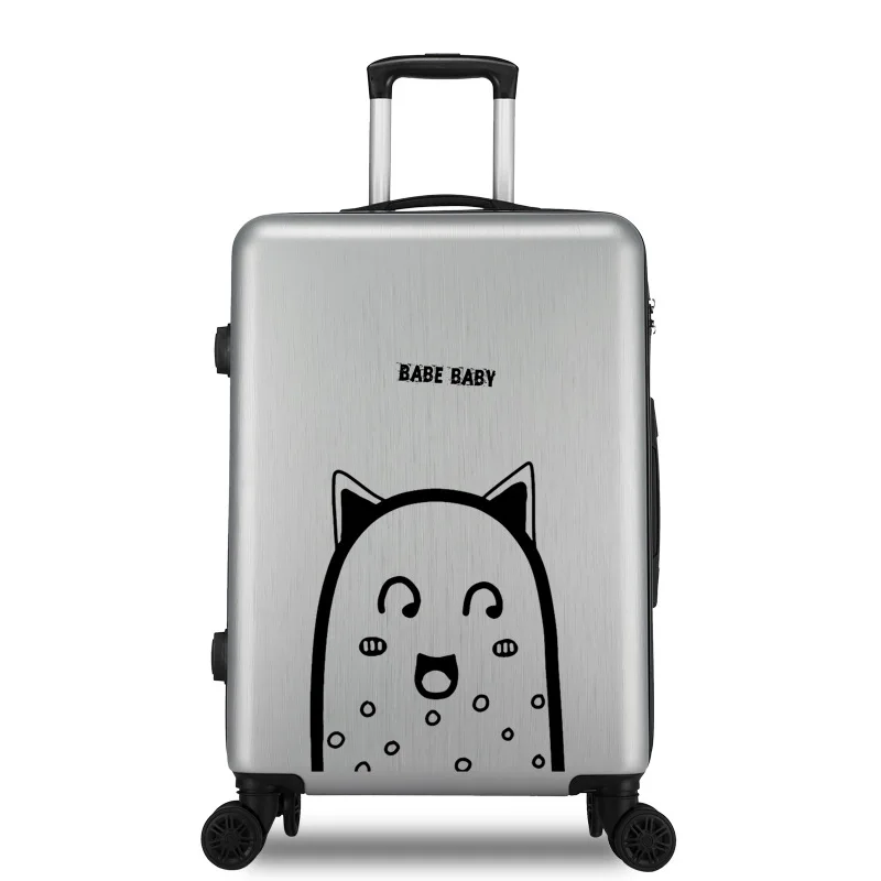 

Women suitcase travel Rolling luggage Sipnner wheel ABS+PC on wheels cartoon fashion cabin carry-on trolley luggage 20/28 inch