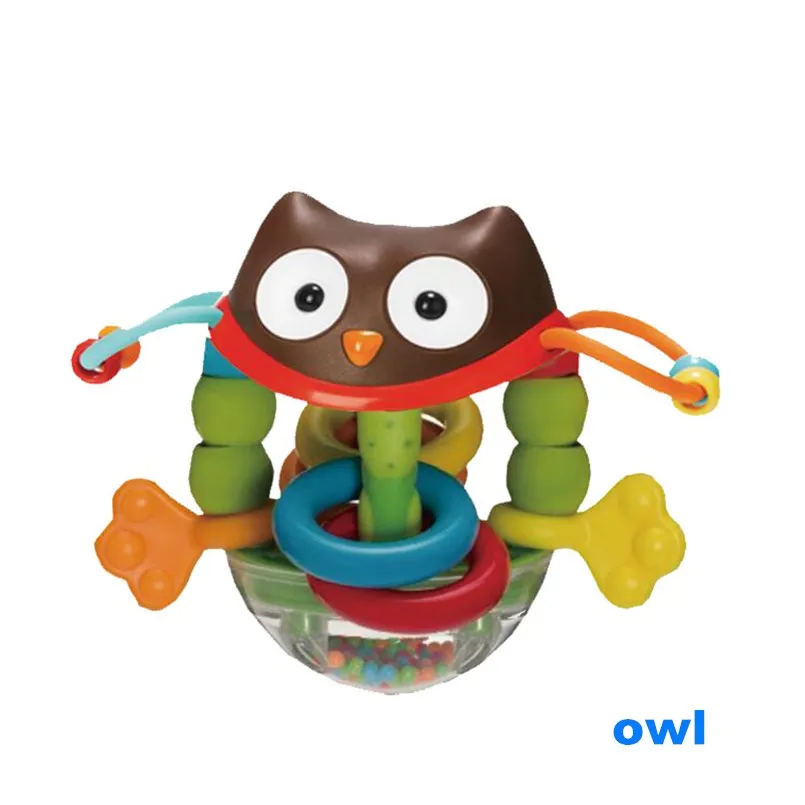 owl Многофункциональный для детей ясельного возраста, Детские кубики, игрушки для мальчиков для малышей для возраста от 0 до 12 месяцев Симпатичные банные халаты в виде животных для маленьких игрушка-погремушка колокол игрушки для малышей, новорожденных детей, сенсорные игрушки - Цвет: owl
