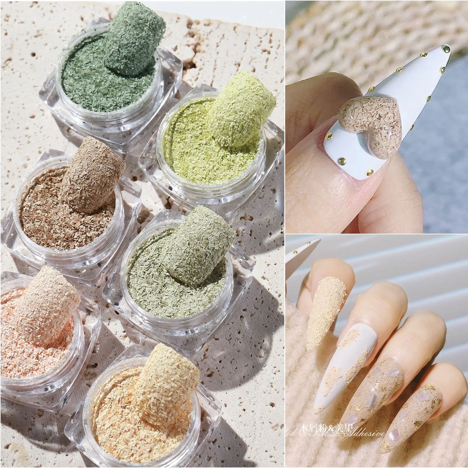 

6 Colors 3D Nail Art Glitter Sequin Dust Small Flakes Set Sawdust Glitter Powder Sequin Decorations Gel DIY Manicure Accessories