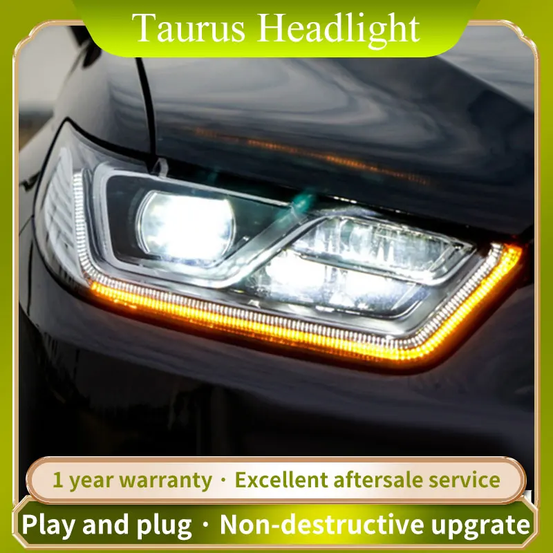 

Фара для автомобиля Ford Taurus, Модернизированная, с высоким фитингом, светодиодный проектор Be-xenon, передняя фара DRL